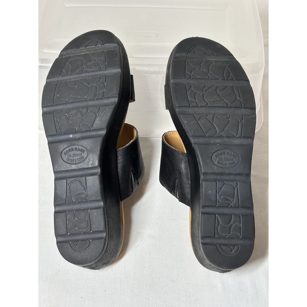 Black Two-Strap Slide Sandals - Women - Picture 9 of 10